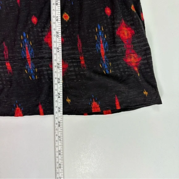 Lucky Brand Short Sleeve Top Womens XL Flutter Sleeves Beaded Tribal Relaxed Fit - Picture 8 of 8